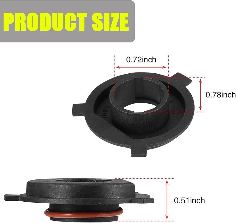 Flygun 2 PCS H4 Car LED Headlight Bulb Retainers, Nylon Fiber Durable Headlight Bulb Adapter Sockets, High-Performance Bulb Adapter Bracket Holder Base Sockets for SUV Truck - Image 2